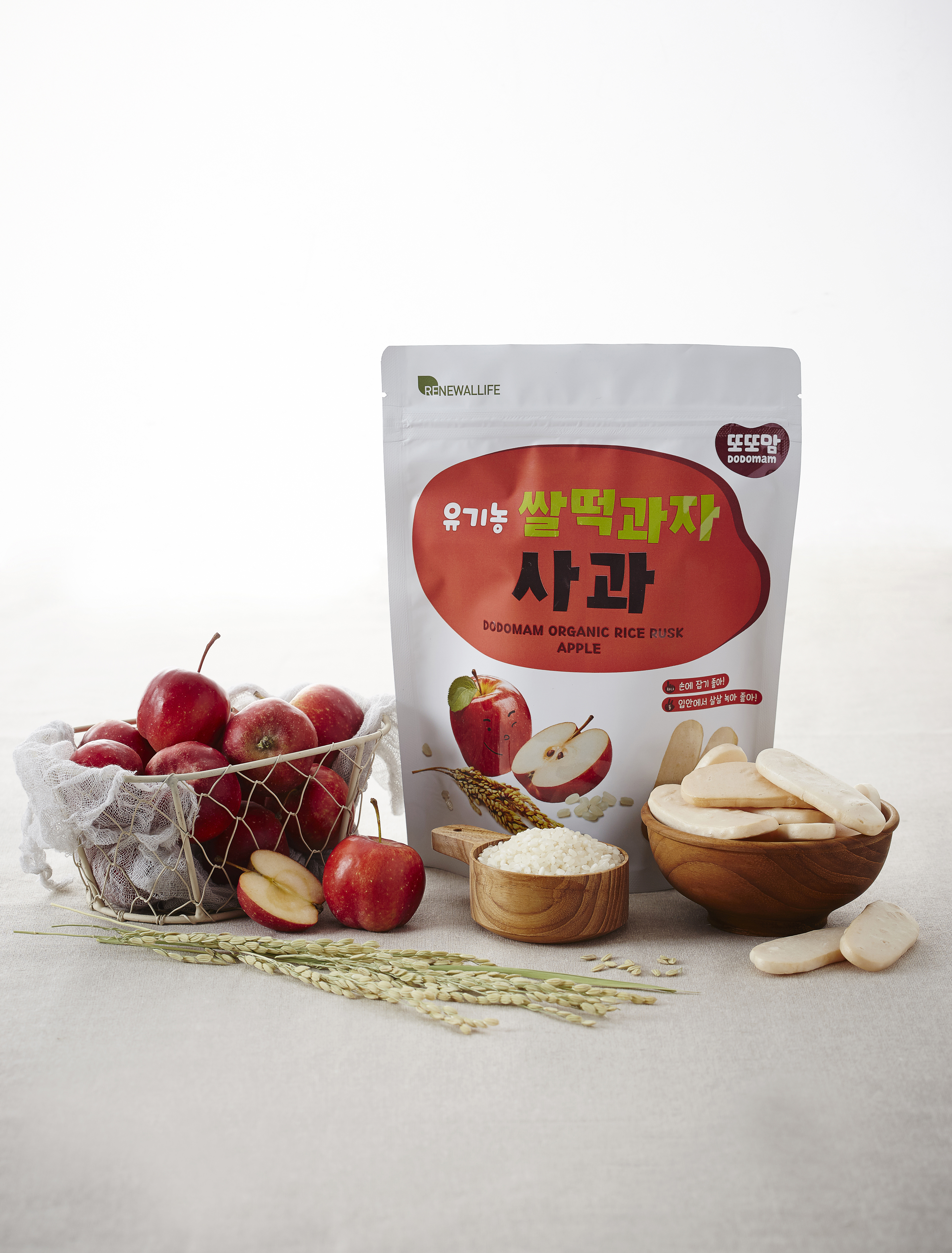 Renewallife DDODDOMAM Organic Rice Rusk - Apple
