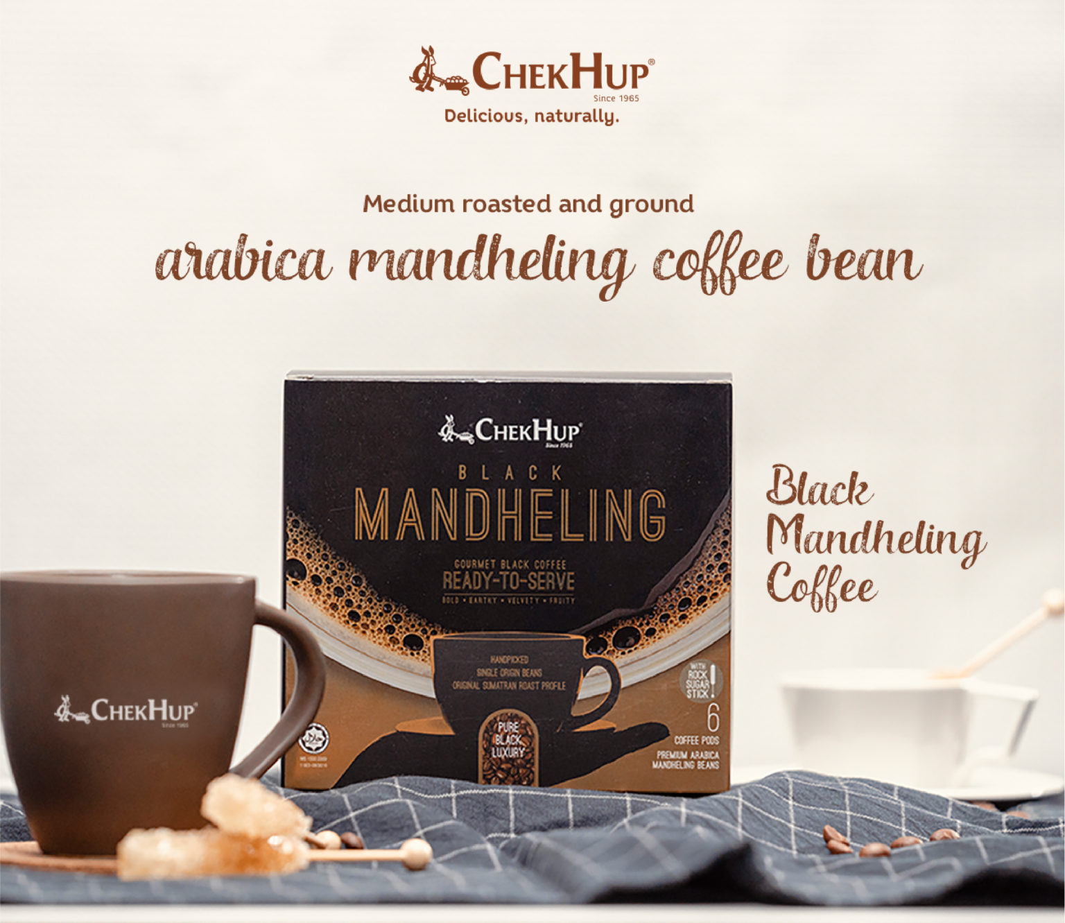 Chek Hup Black Mandheling Gourmet Black Coffee (10g x 6 sachets)