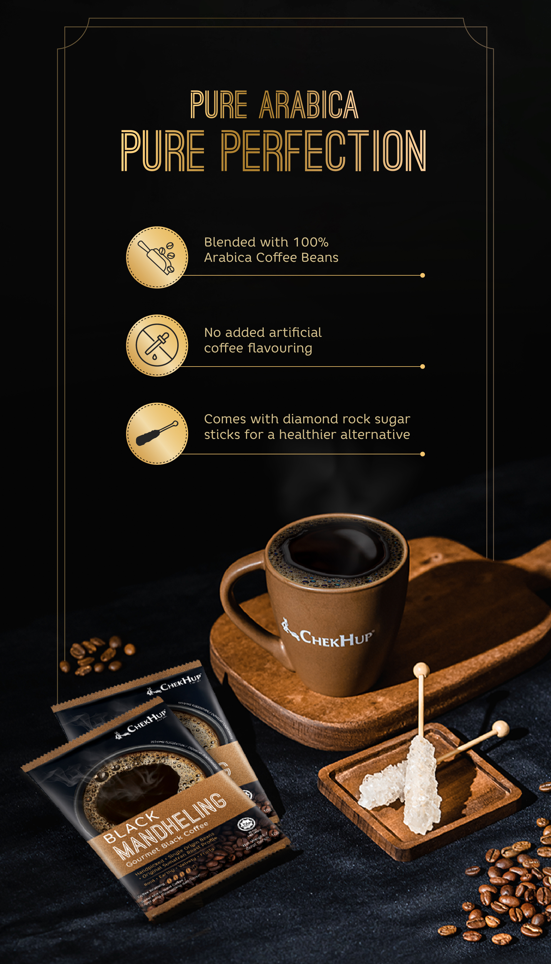 Chek Hup Black Mandheling Gourmet Black Coffee (10g x 6 sachets)