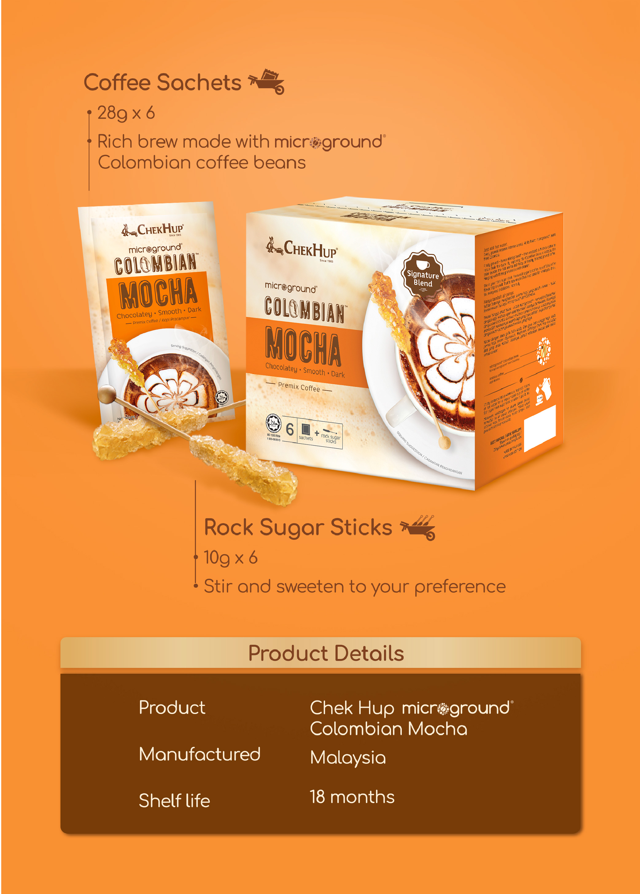 Chek Hup Colombian Mocha (23g x 6 sachets)