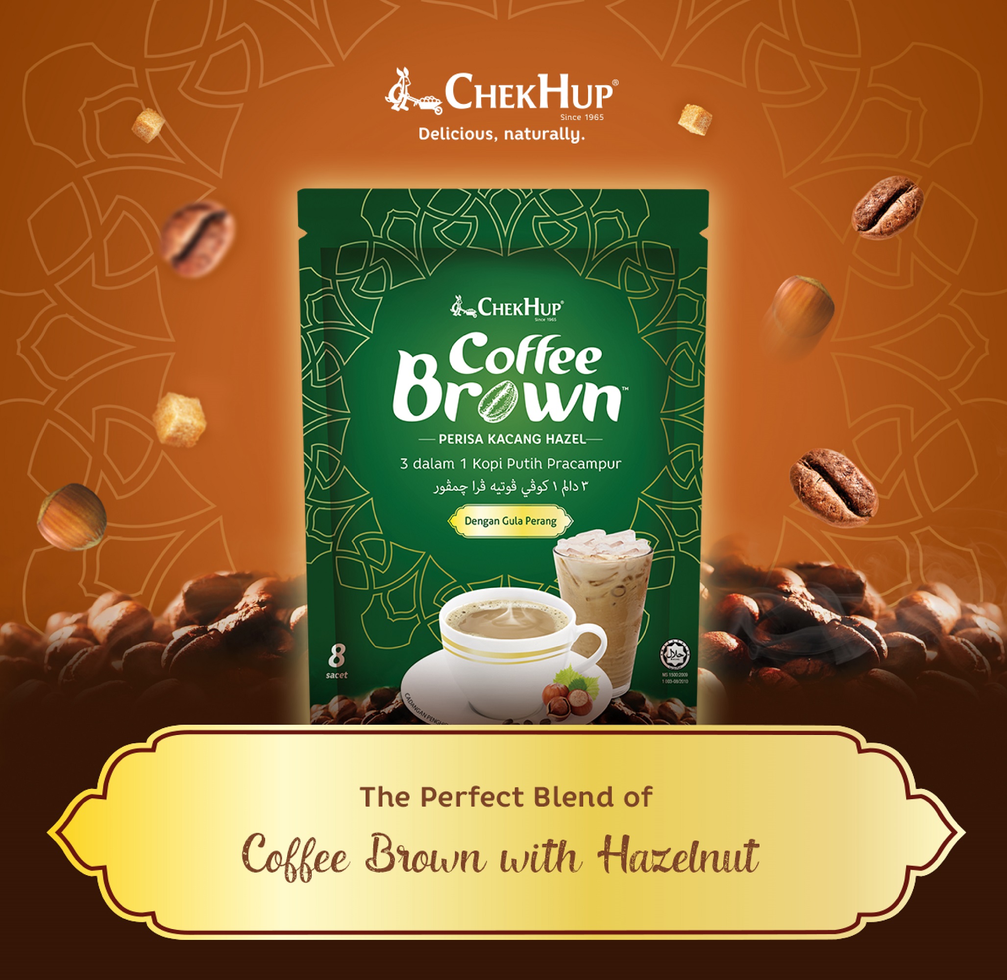Chek Hup Coffee Brown with Hazelnut (25g x 8 sachets)