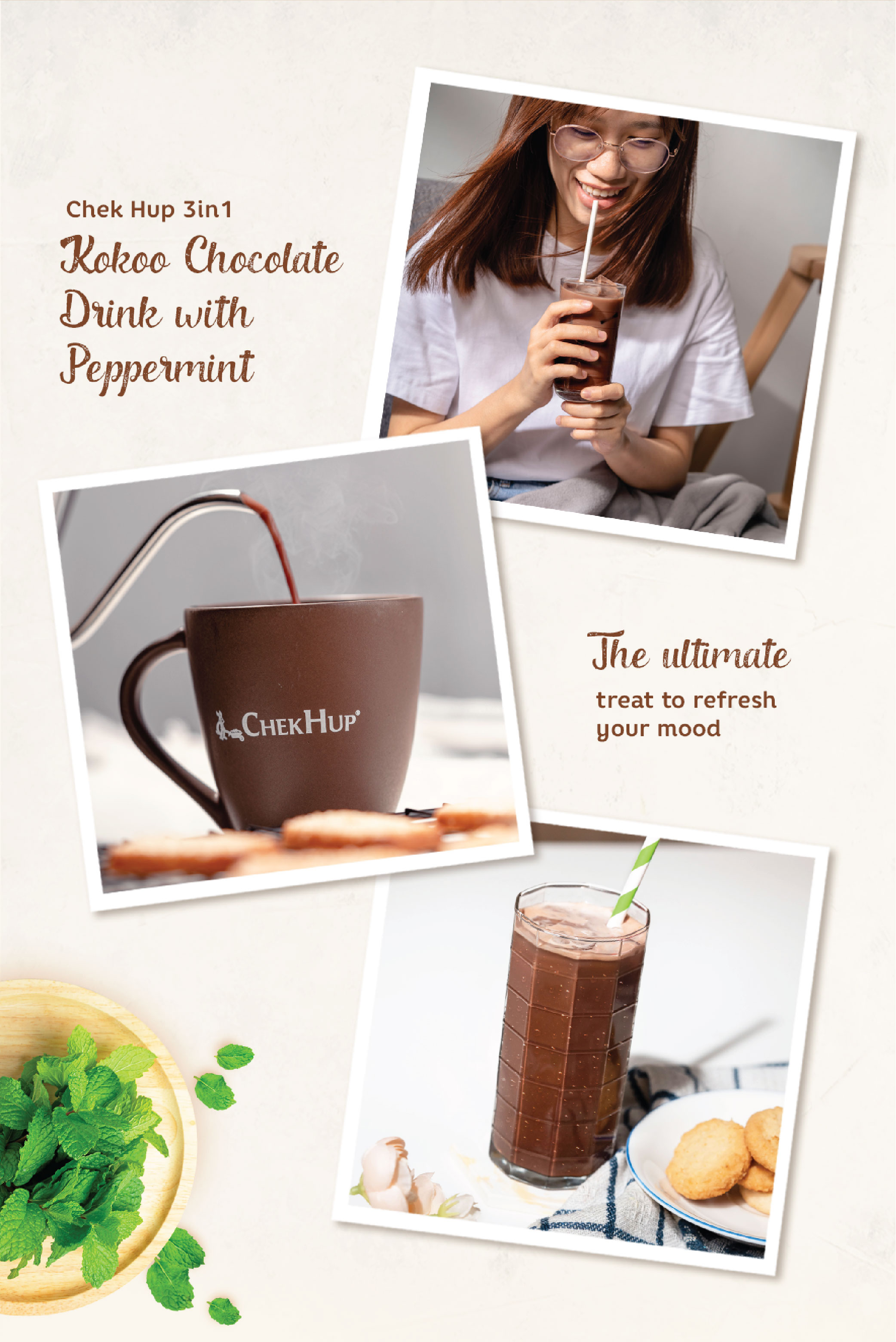 Chek Hup Kokoo 3 in 1 Chocolate Drink with Peppermint (30g x 12's)