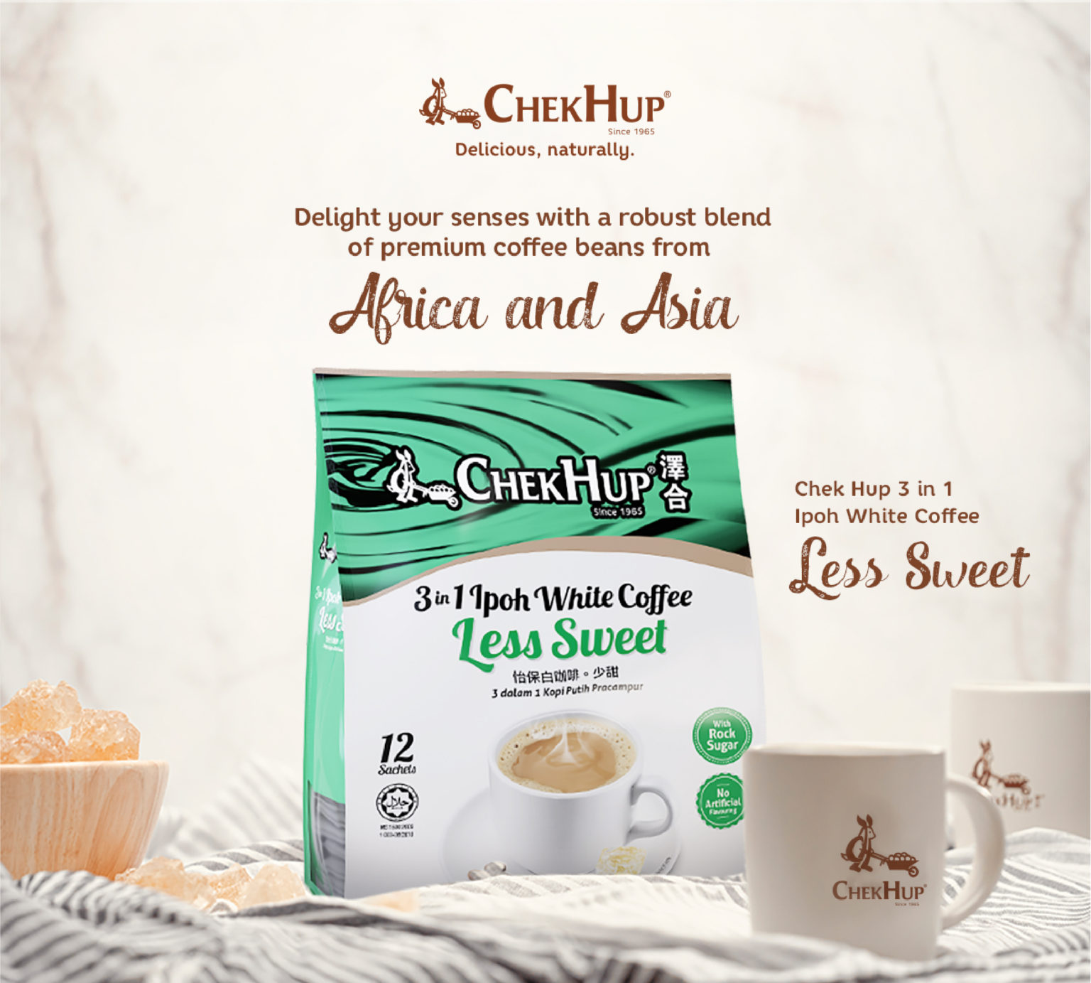 Chek Hup 3 in 1 Ipoh White Coffee (Less Sweet) + Kokoo with Hazelnut