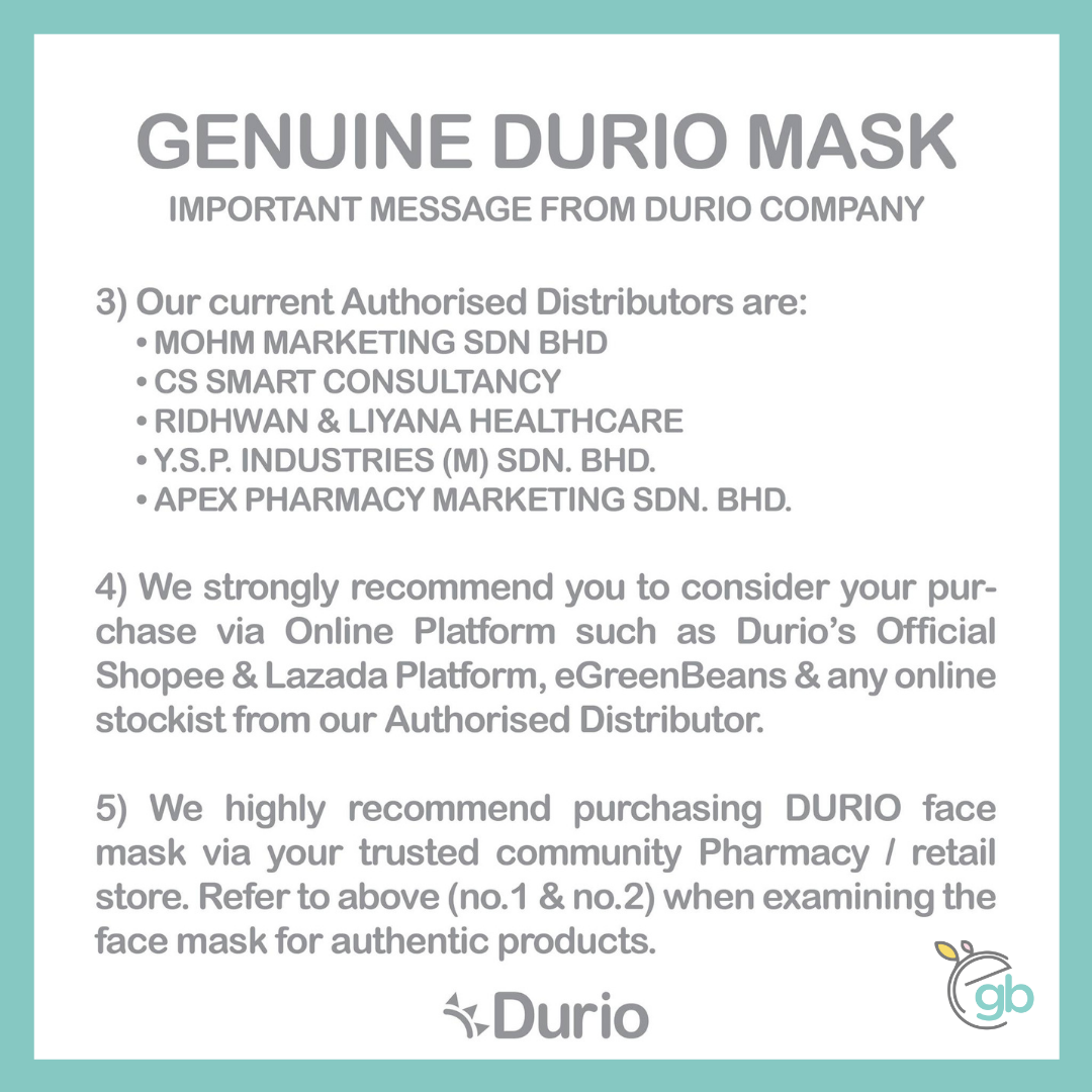 [READY STOCK] Durio 503 Kid’s 3 Ply Disposable Protective Face Mask (Green Colour)