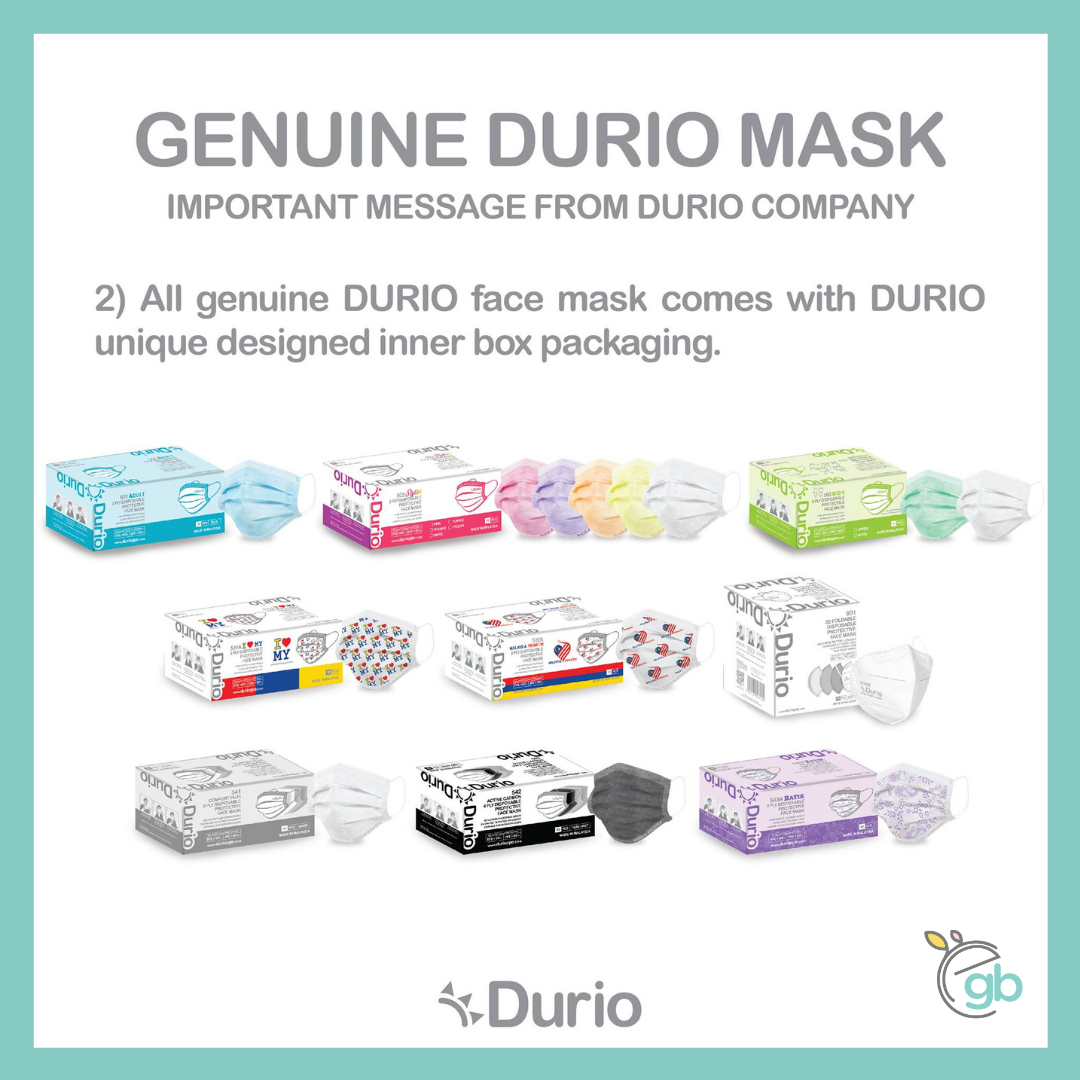 [READY STOCK] Durio 503 Kid’s 3 Ply Disposable Protective Face Mask (Green Colour)
