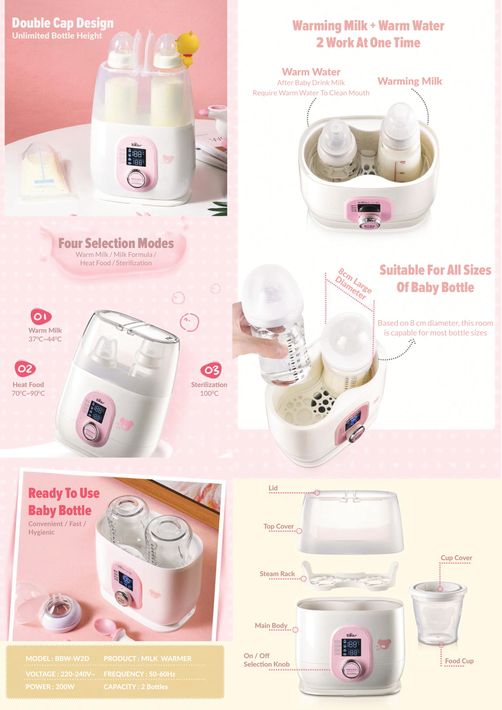 Bear Baby Milk Warmer (BBW-W2D)