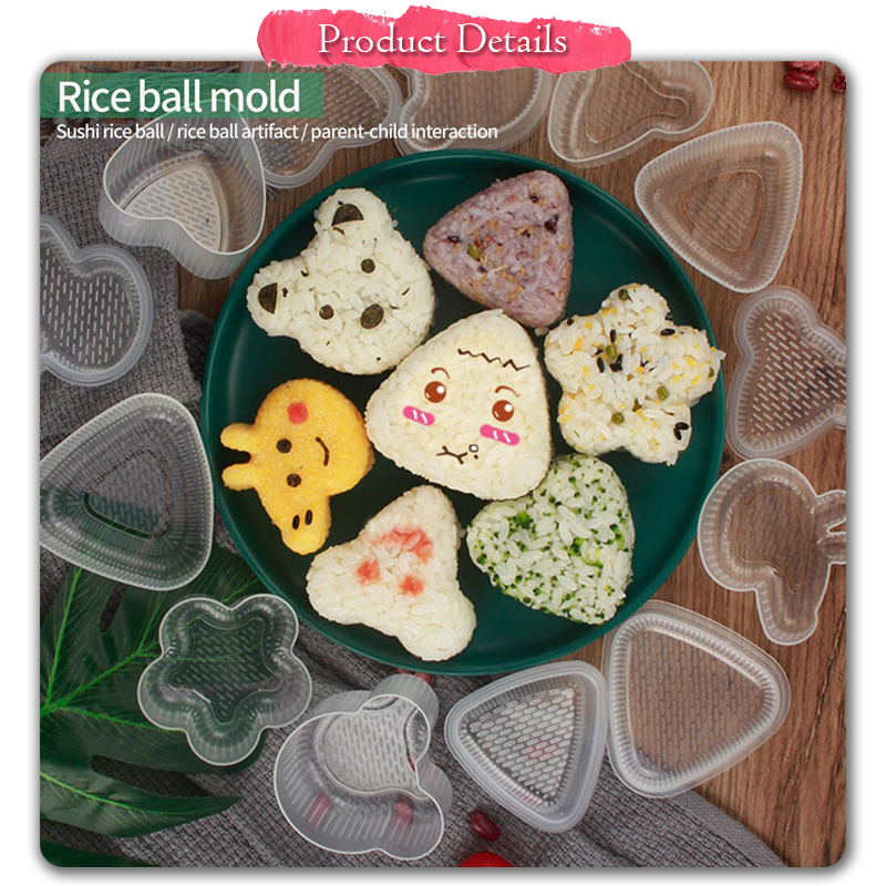 [Little B House]7pcs DIY Onigiri Press Maker Mould Tool Sushi Maker Bento Rice Ball Mold 饭团寿司模具Acuan Bento-KW26