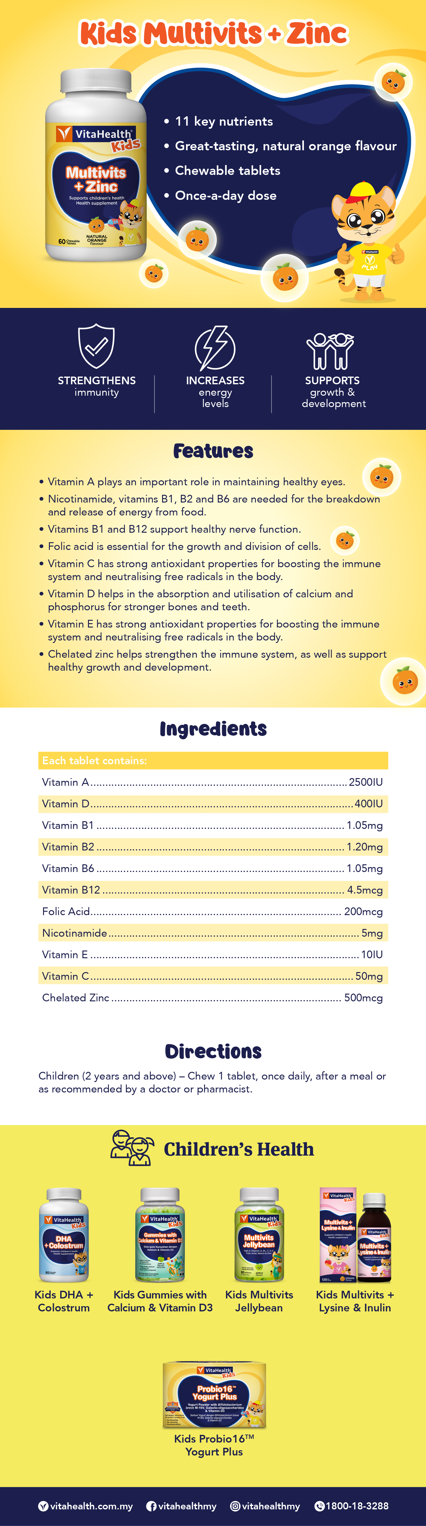 VitaHealth Kids Multivits + Zinc 60‘s [Expiry 3/2024]
