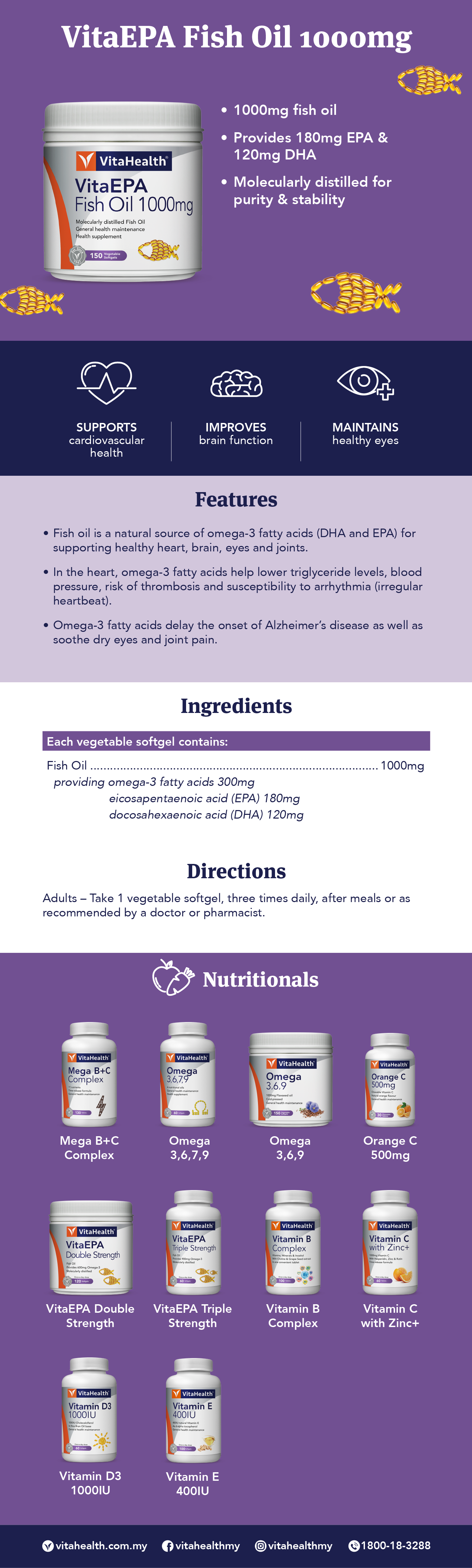 VitaHealth VitaEPA Fish Oil 1000mg 150's (Expiry : 7/2023)