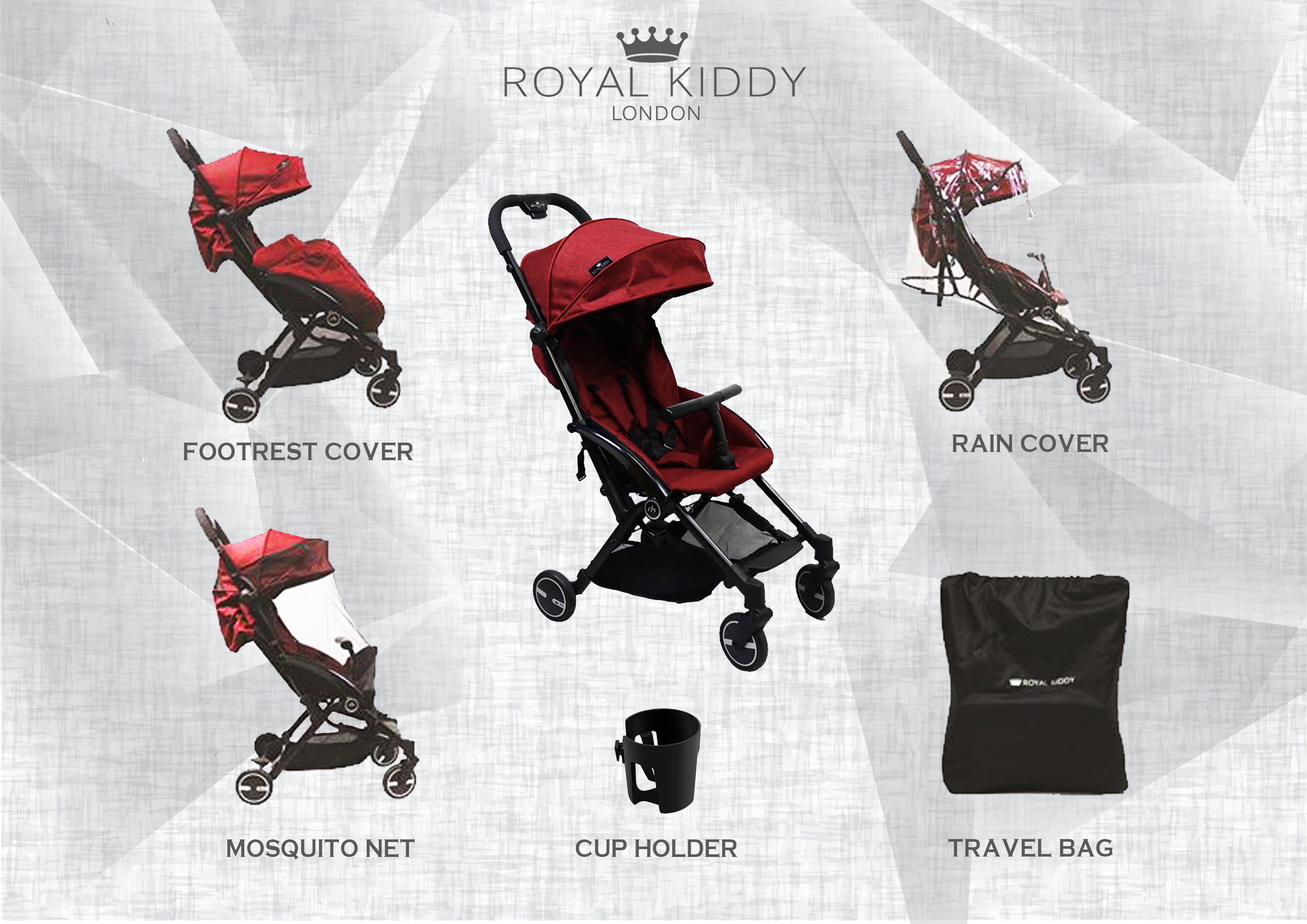 Royal Kiddy London The Air Transporter Stroller (Red)