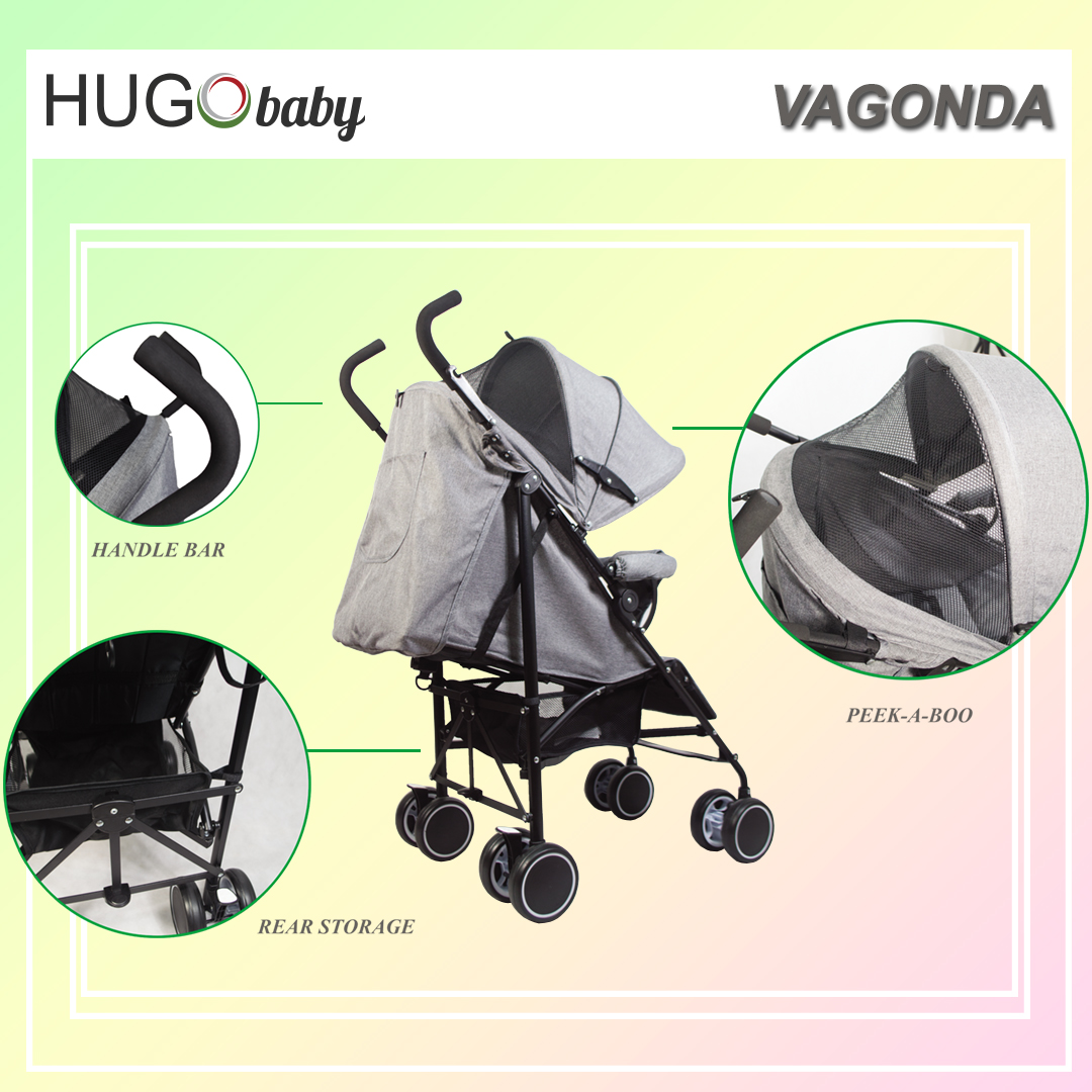 Hugo baby Vagonda Umbrella Portable Baby Stroller - Suitable From New Born to 3 Years Old (BLUE)