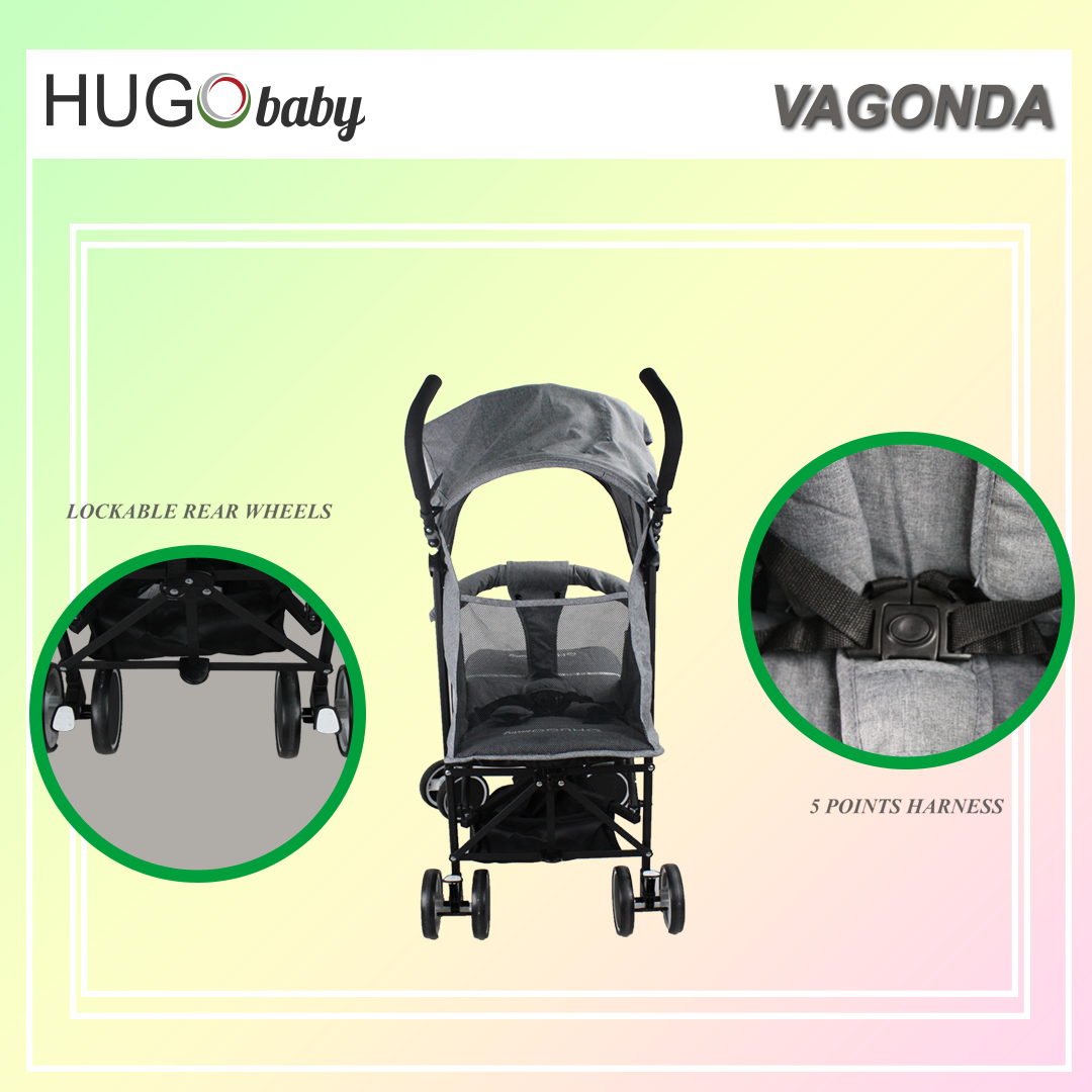 Hugo baby Vagonda Umbrella Portable Baby Stroller - Suitable From New Born to 3 Years Old (BLUE)