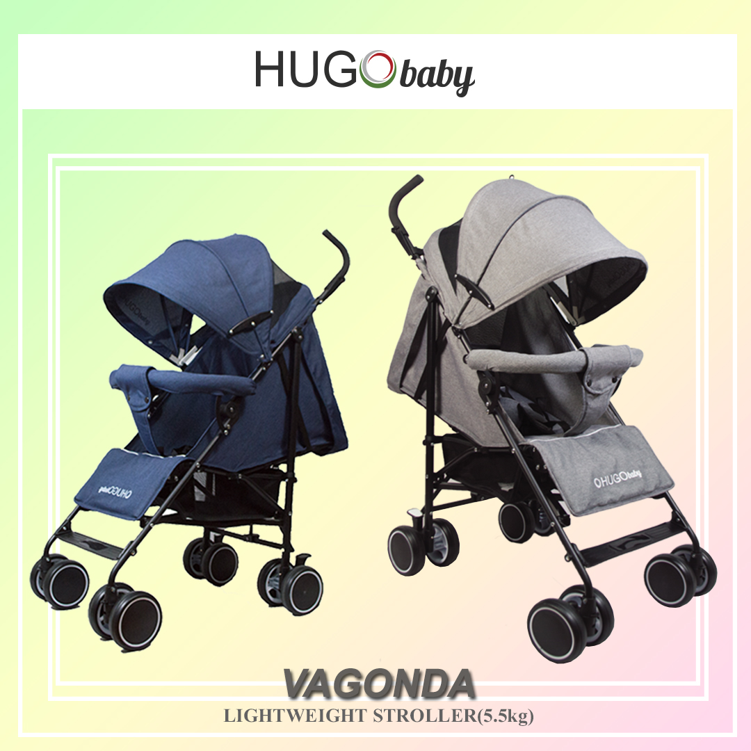 Hugo baby Vagonda Umbrella Portable Baby Stroller - Suitable From New Born to 3 Years Old (GREY)