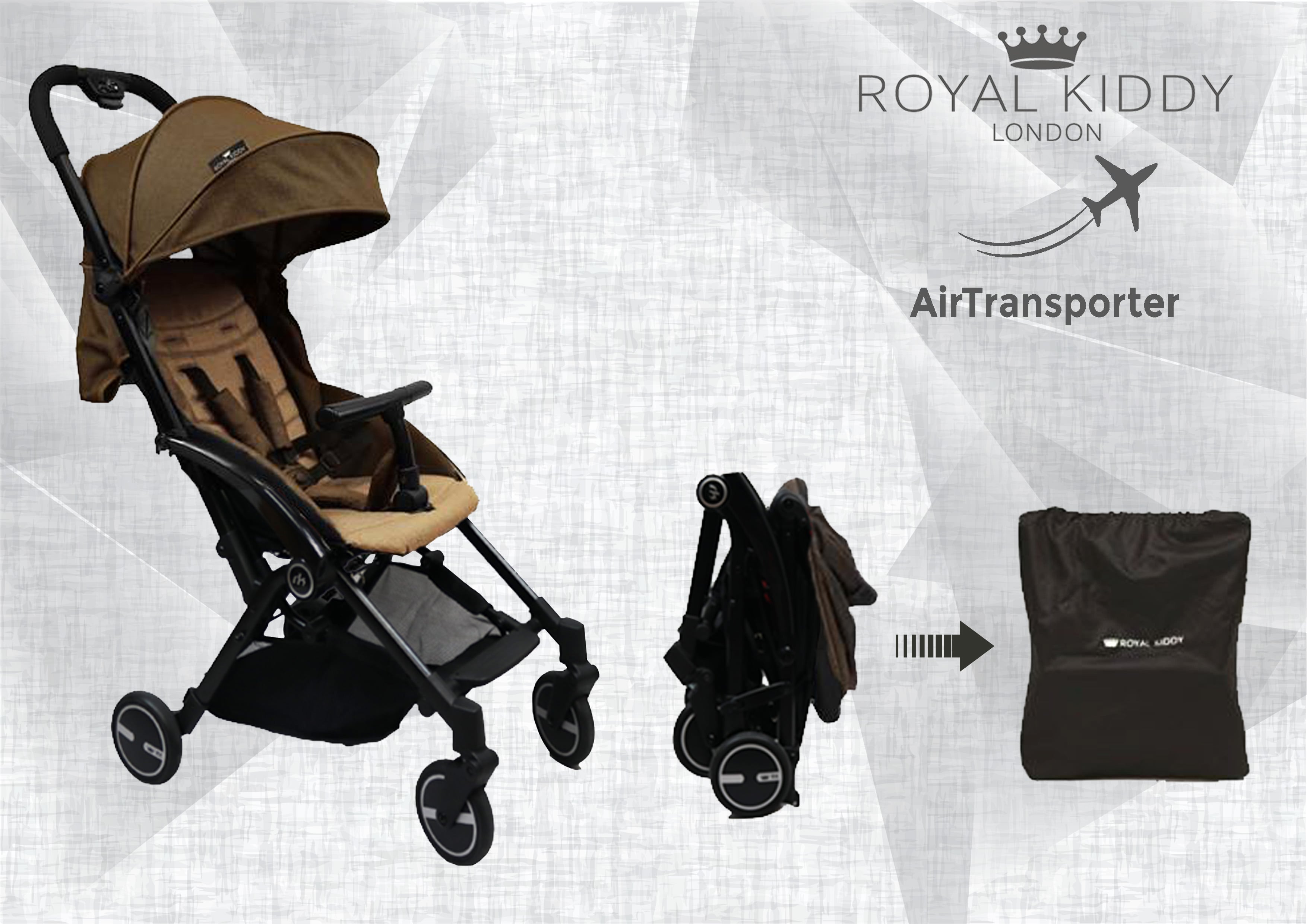 Royal Kiddy London Air Transporter Xtra Brown (Light Weight Stroller)