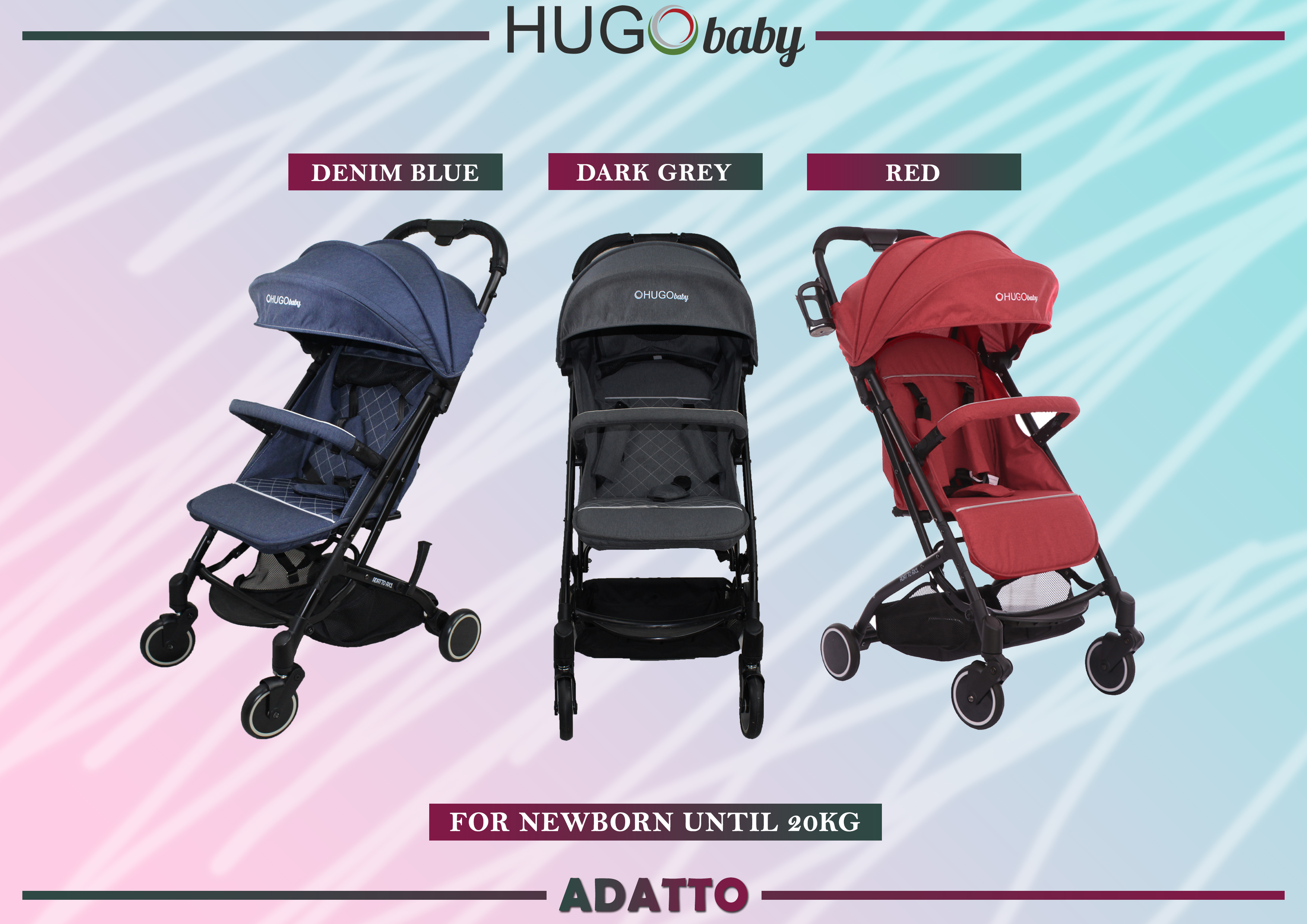 Hugo Baby Exclusive Adatto AX1 Portable Stroller (Grey)