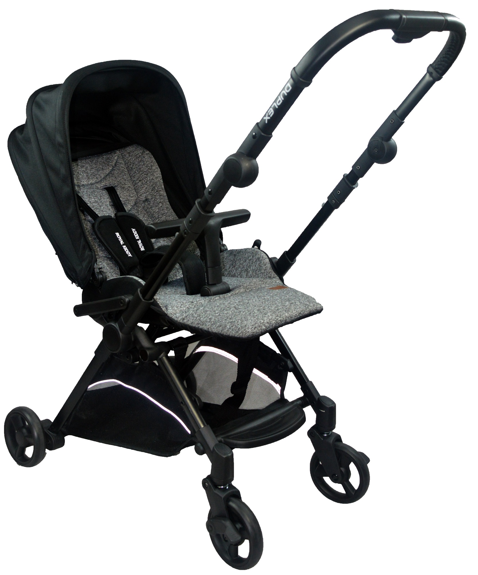 Royal Kiddy London Duplex Compact Double Facing Stroller Grey with FREE Travelling Bag, Mosquito Net and Rain Cover
