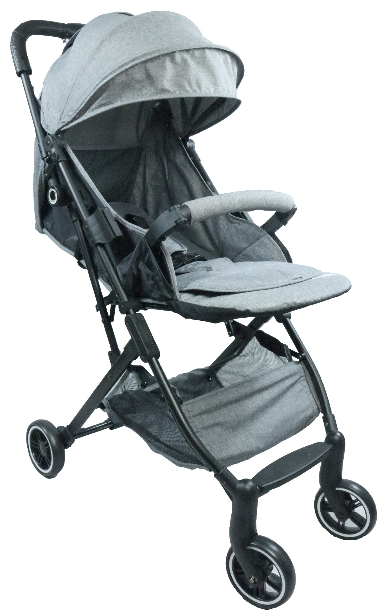 Hugo Baby Volare Portable Stroller (Grey) with FREE PU Leather Handle Cover + Stroller Cover Bag (Exclusive) 