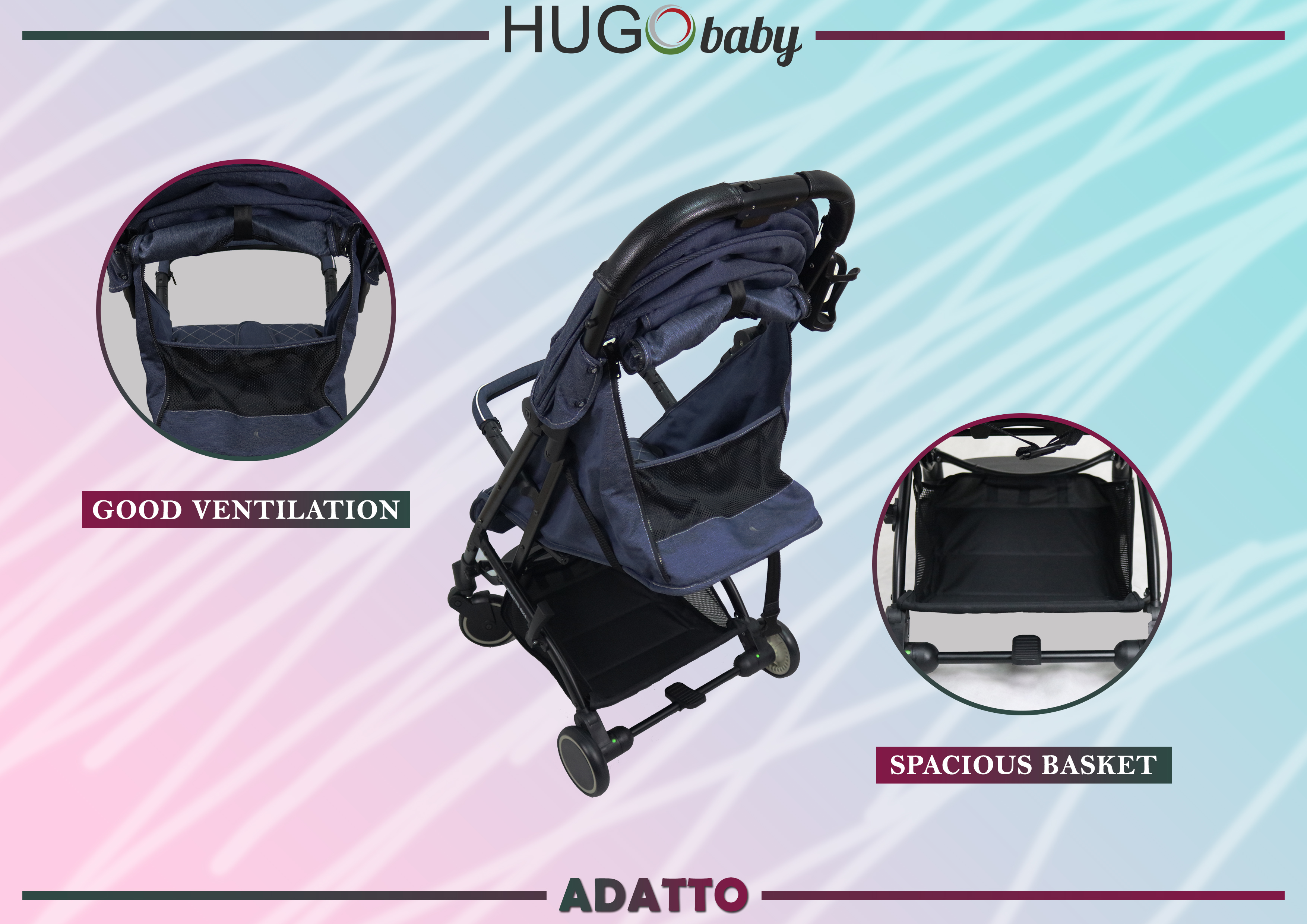 Hugo Baby Exclusive Adatto AX1 Portable Stroller (Grey)