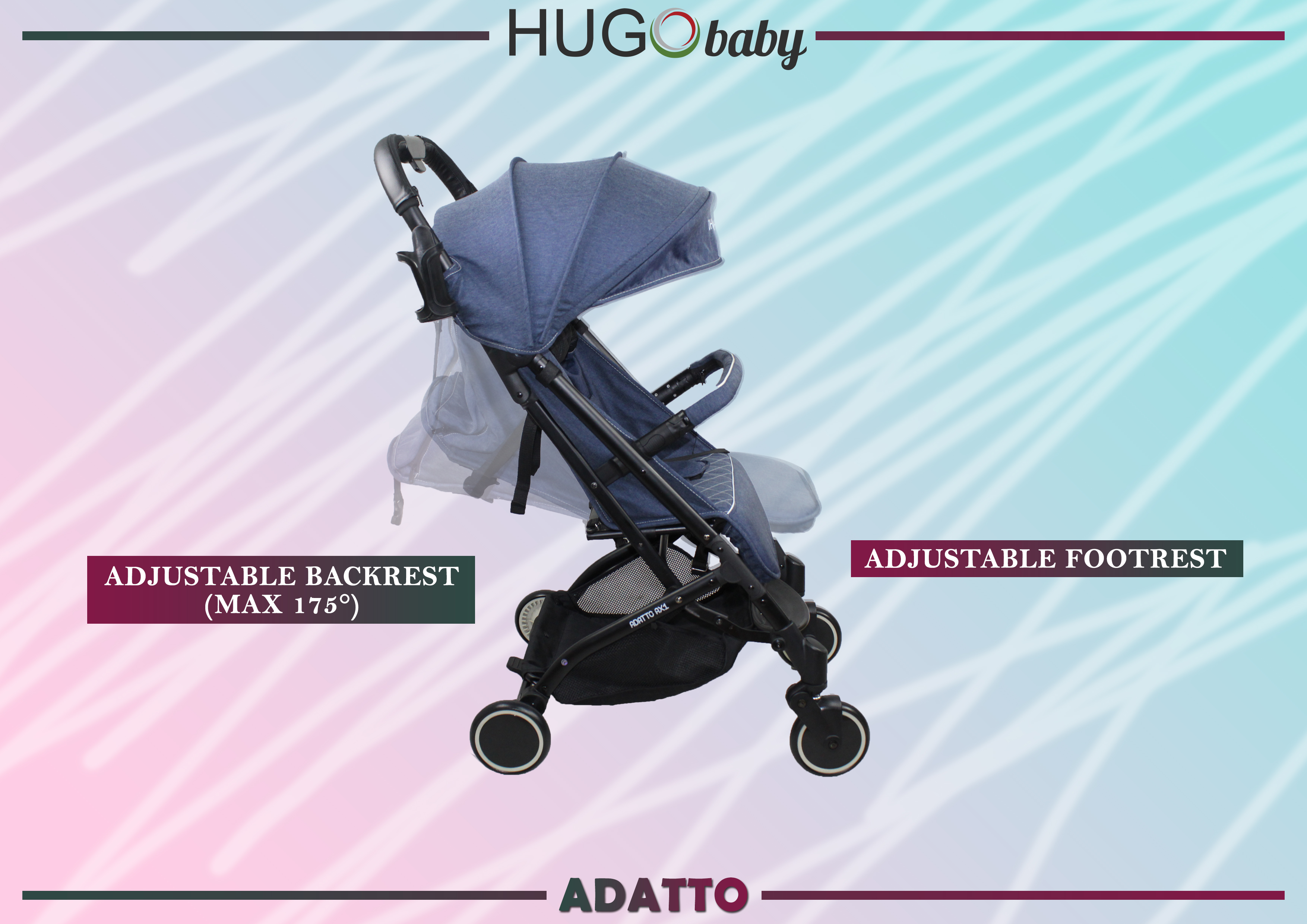 Hugo Baby Exclusive Baby Adatto AX1 Portable Stroller (Red)