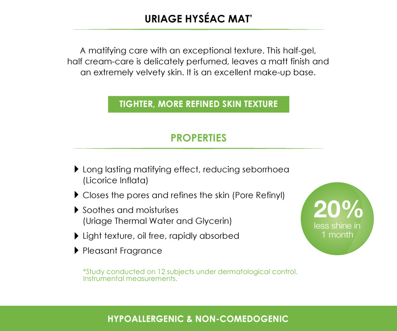 Uriage Hyseac MAT (Matifying Emulsion) 40ml
