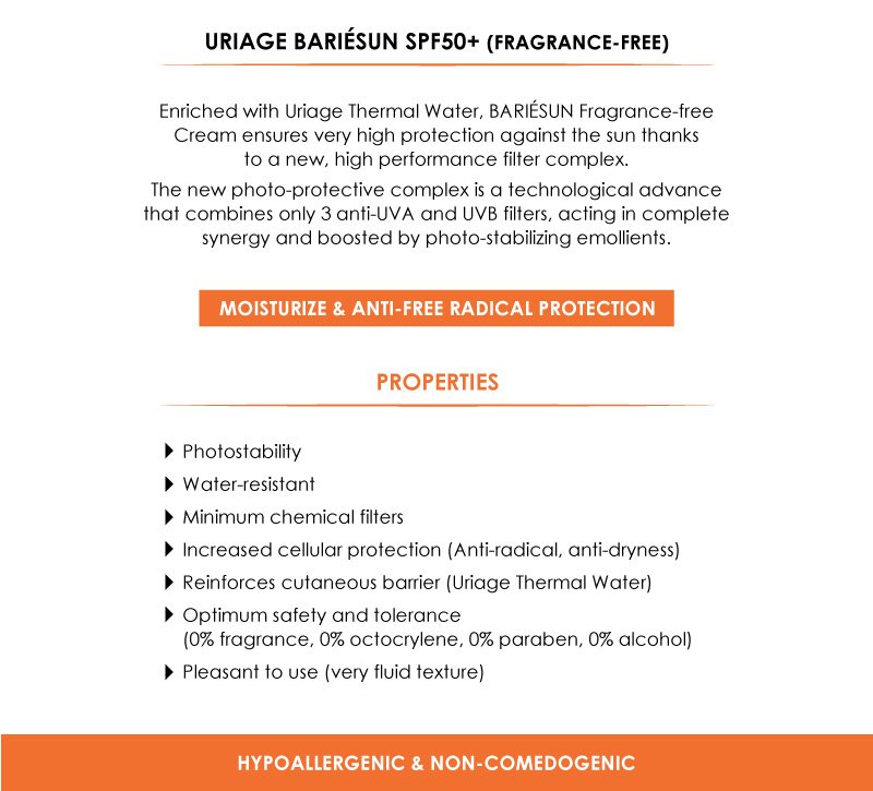 Uriage Bariesun Fragrance-Free Cream SPF50+ 50ml