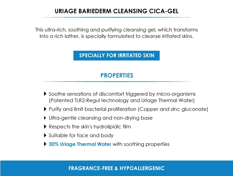 Uriage Bariederm Cleansing Cica-Gel (CU-ZN+) 200ml