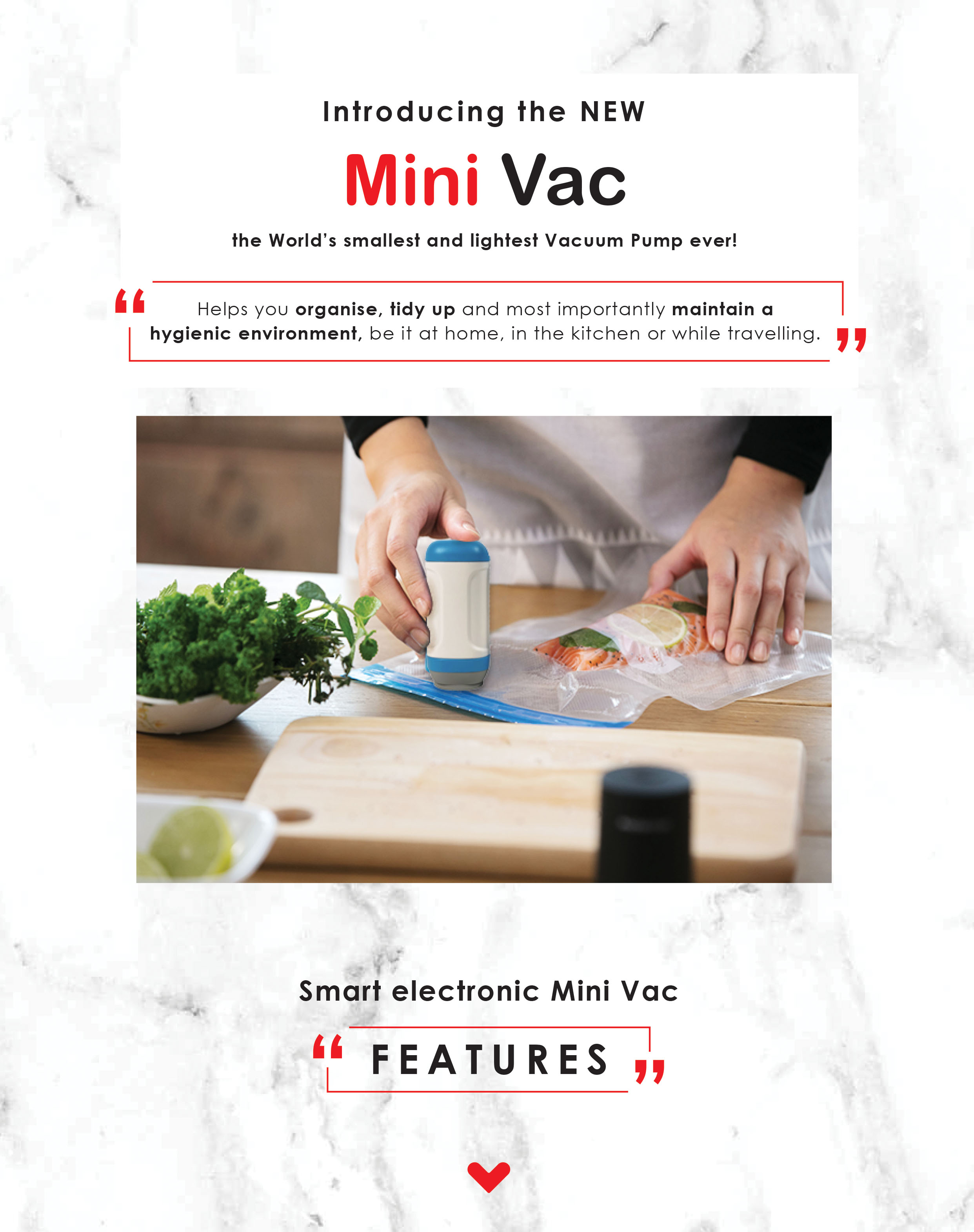 Savorlife Portable Mini Vacuum Storage Set with Smart Sealer