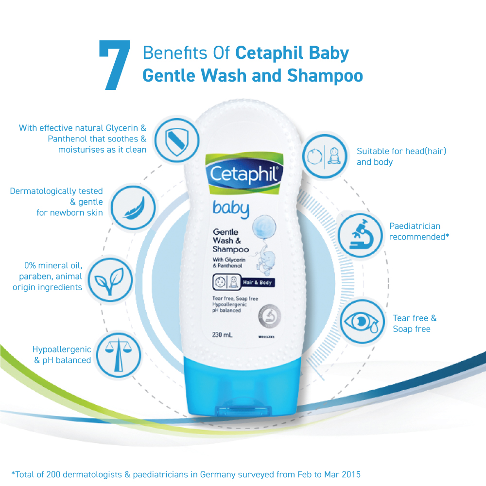Cetaphil Baby Wash & Shampoo for Hair & Body 400ml