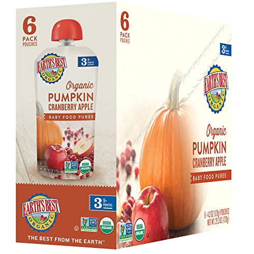 Earth's Best Organic Pumpkin Cranberry Apple Puree (6mth+) - Bundle of 6