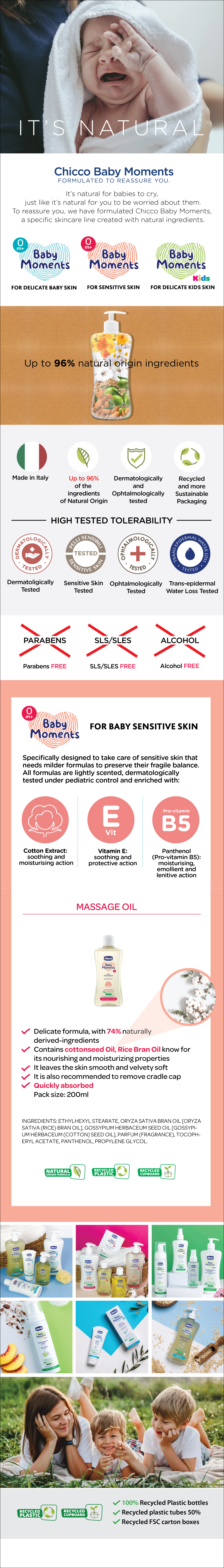 (Sensitive Skin) Chicco Baby Moments Massage Oil