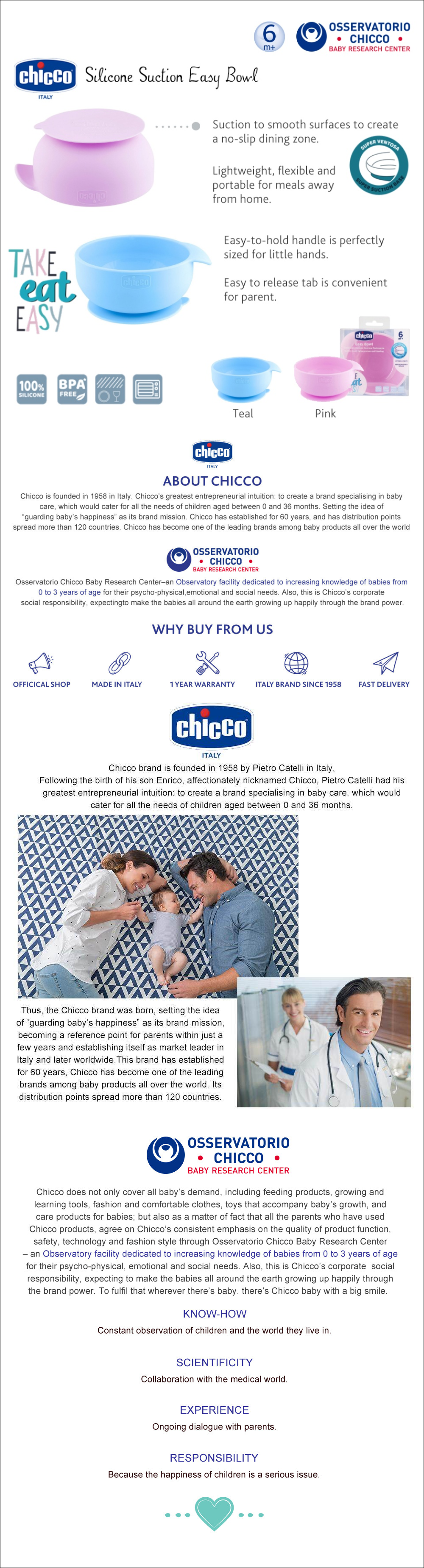 Chicco Silicone Suction Easy Bowl - 6m+