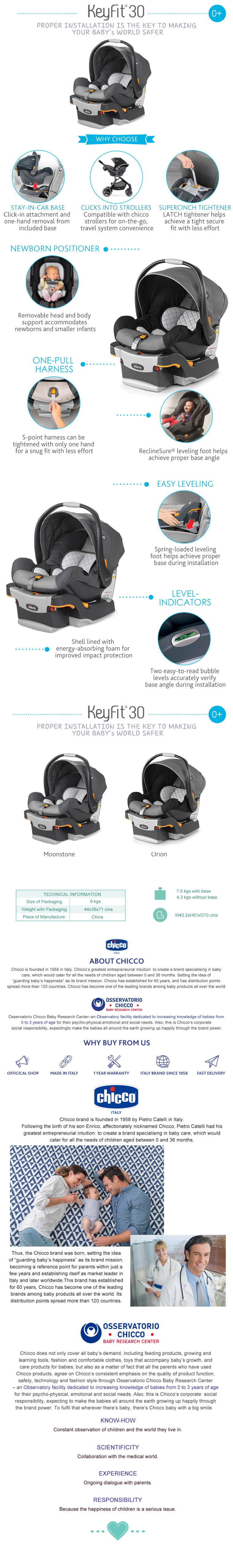 Chicco KeyFit30 Infant Carrier Car Seat with base 