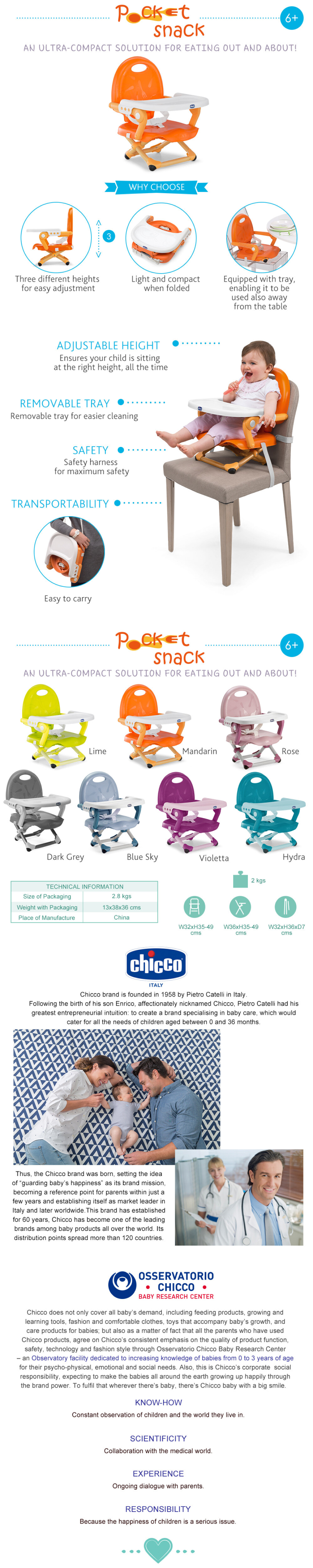 Chicco Pocket Snack Feeding Booster Seat