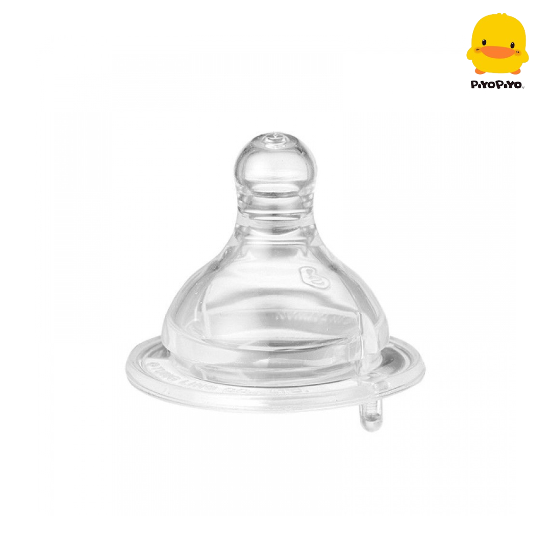 Piyo Piyo Wide Neck Anti Colic Nipple Round Hole (Size S) - 3pcs