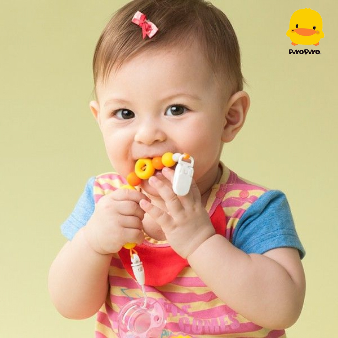 Piyo Piyo Silicon Pacifier Clip (Orange)