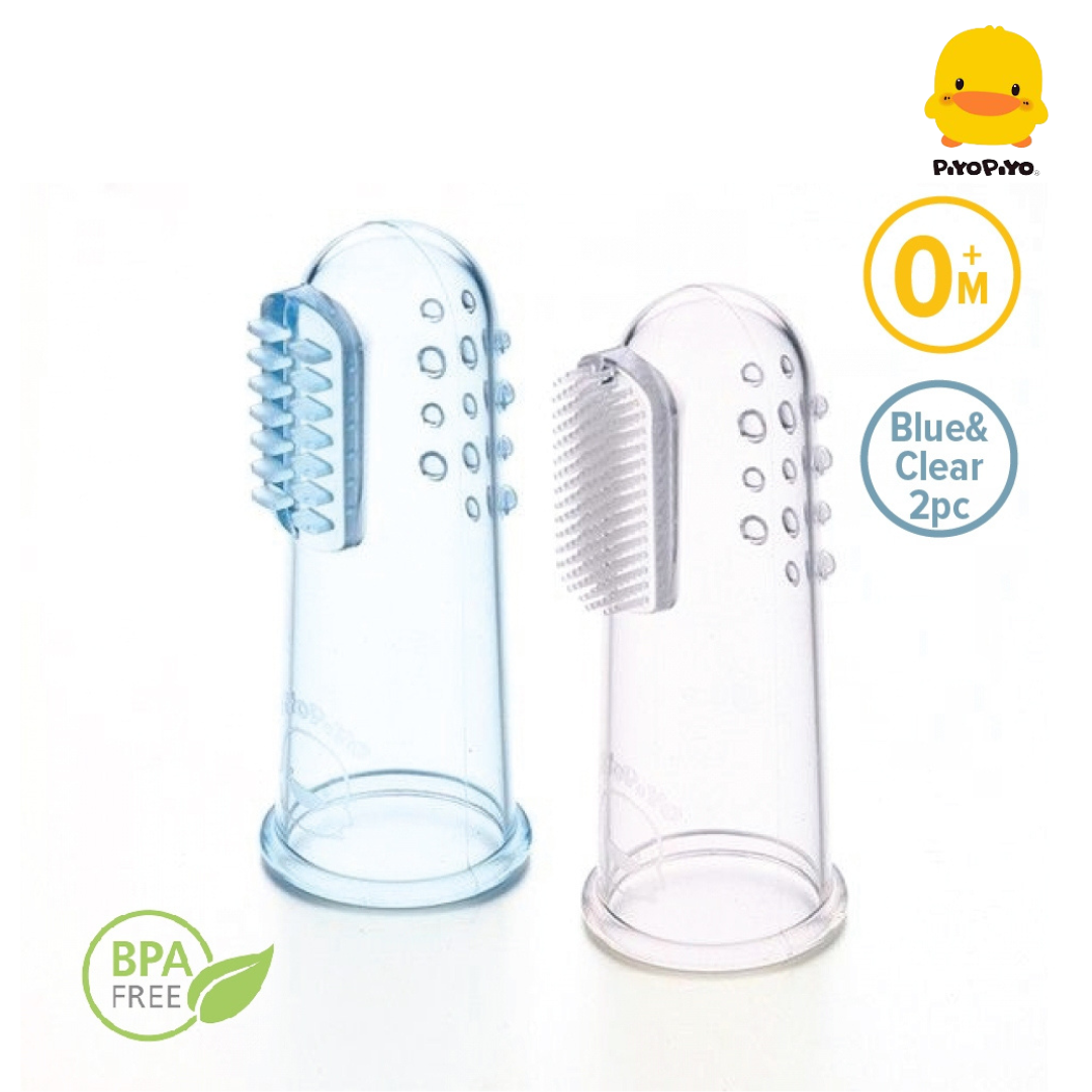 Piyo Piyo Finger Toothbrush Set (Blue)