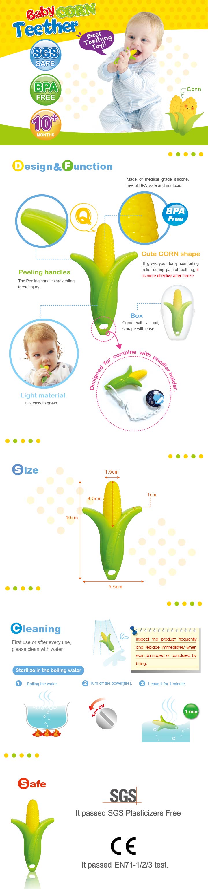 Kuku Duckbill KU5389 - Baby Corn Teether