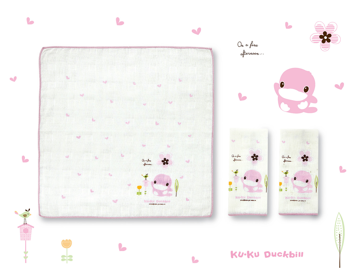 Kuku Duckbill Gauze Handkerchief-3 pcs KU2383