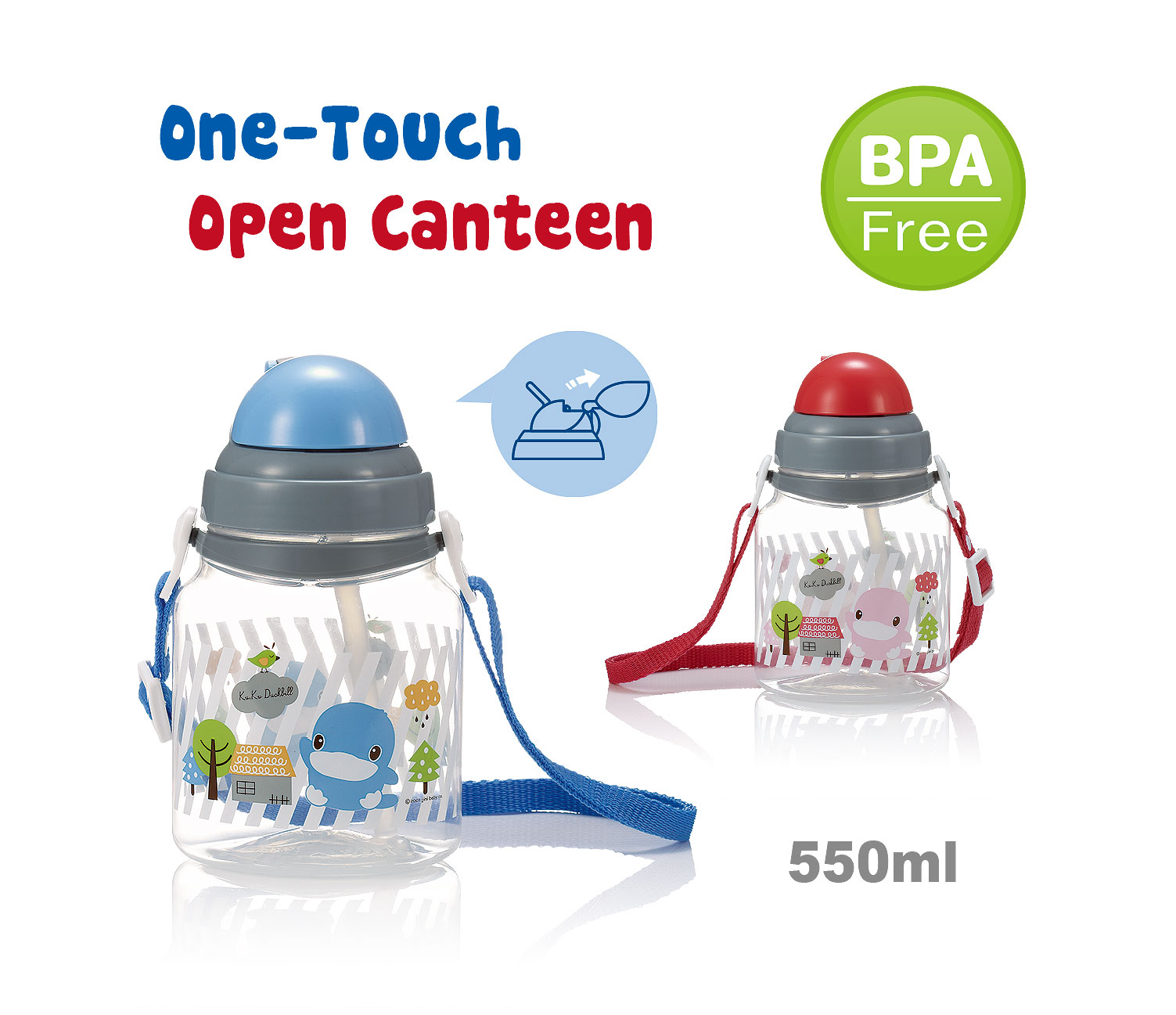 Kuku Duckbill KU5399 One Touch Open Canteen-550 ml