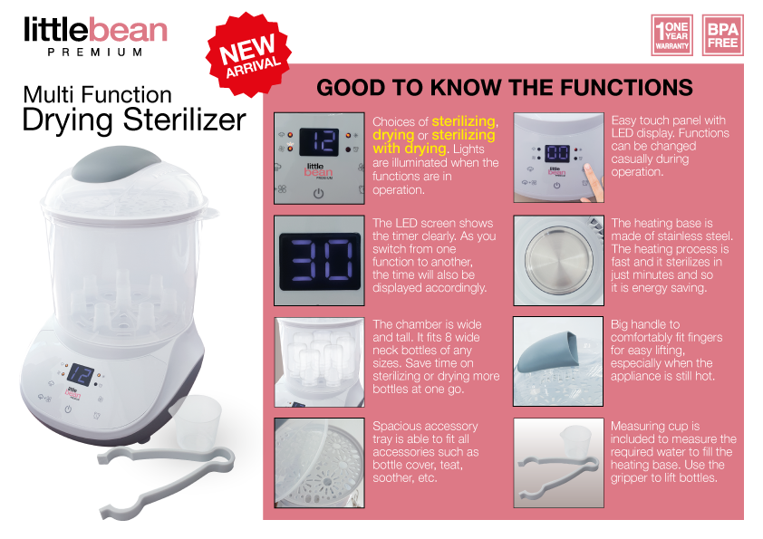 Little Bean Premium Multifunction Drying Sterilizer 