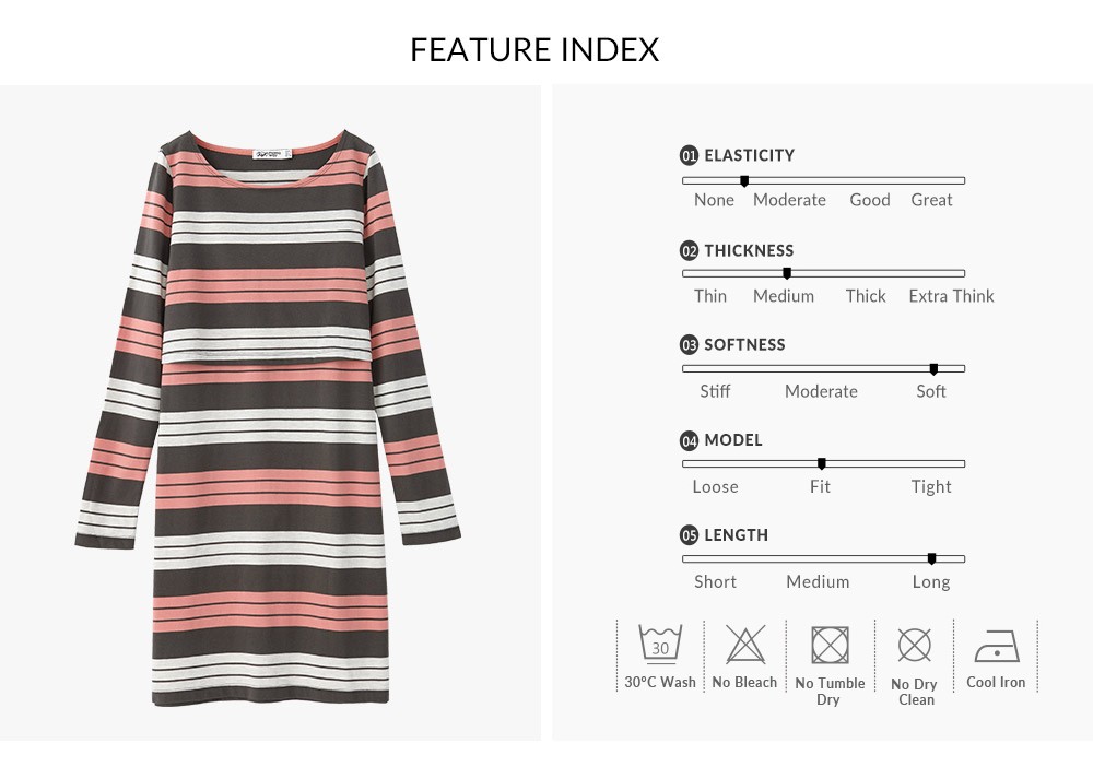 Mamaway Stripe Double Layer Maternity & Nursing Dress (Navy/Green)