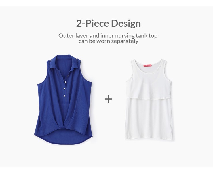 Tulip 2-Piece Sleeveless Maternity & Nursing Blouse