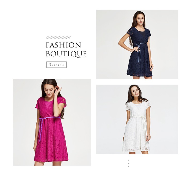 Lace Cross-over Maternity & Nursing Dress