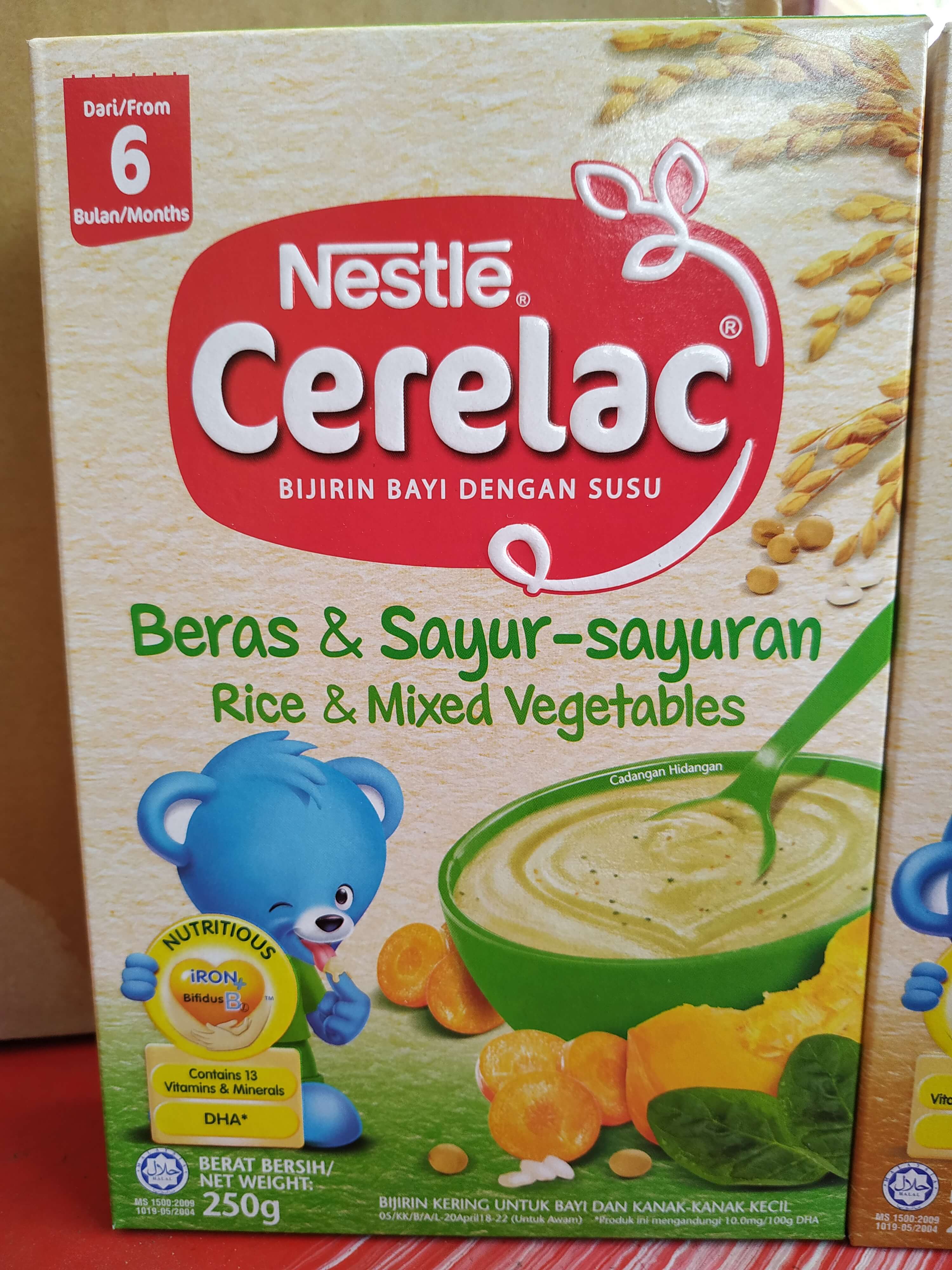 Nestle Cerelac Infant Cereals With Milk Rice and Mixed Vegetables (250g